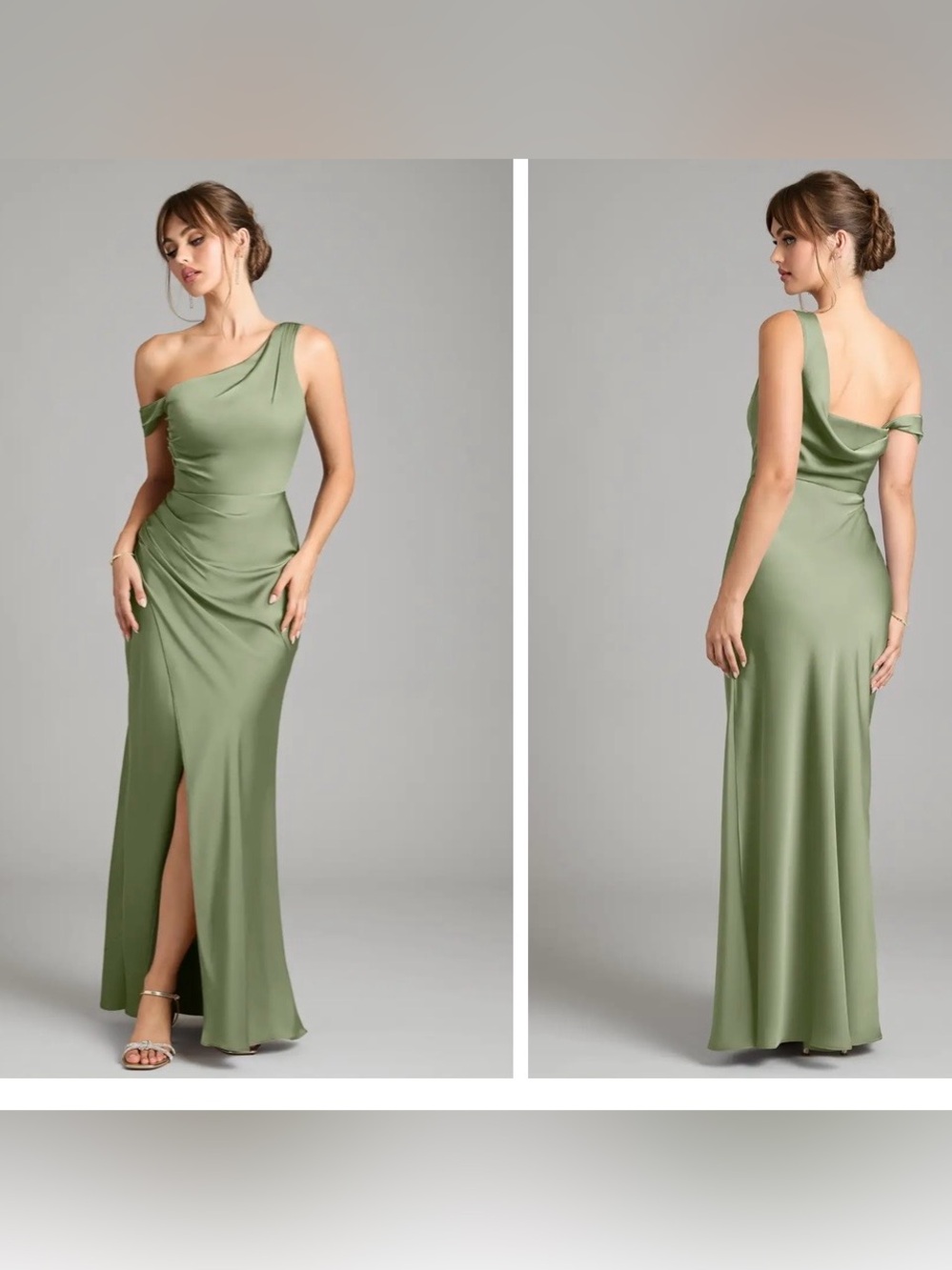 NWT Azazie Madelyn Stretch Satin Gown